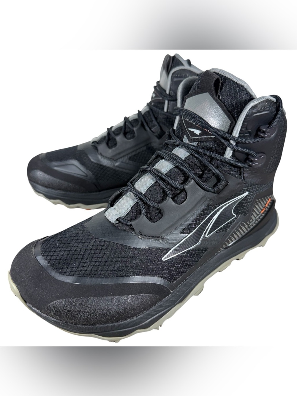 Altra Lone Peak All Weather Mid Hiking Boots Black Shoe Comfort Mens Size 8
